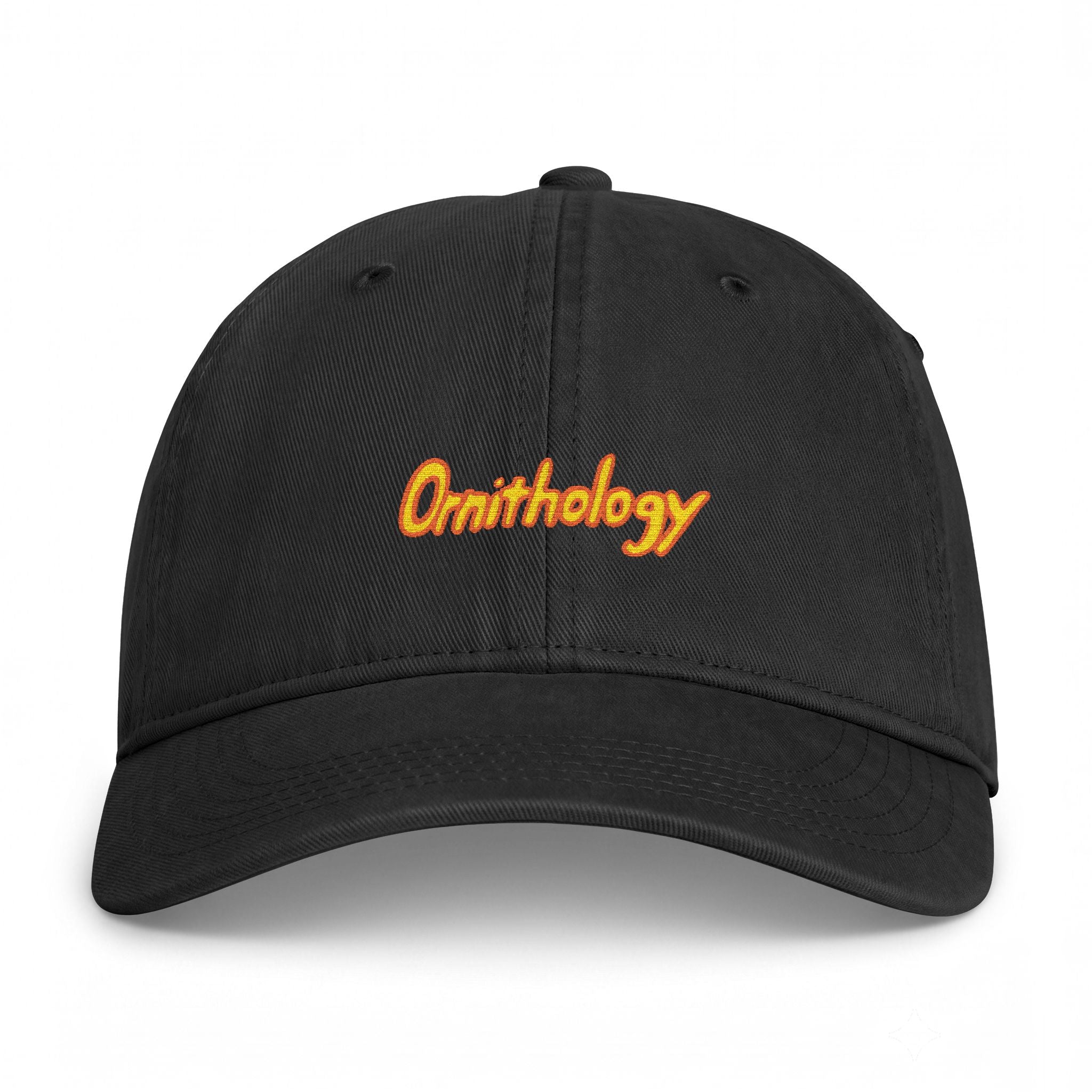 Onithology Script Logo Cap | Washed Baseball Hat, Embroidered Text